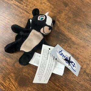 NWT Vintage 90s Disney Store Bambi Flower Skunk Beanbag Magnet Plush